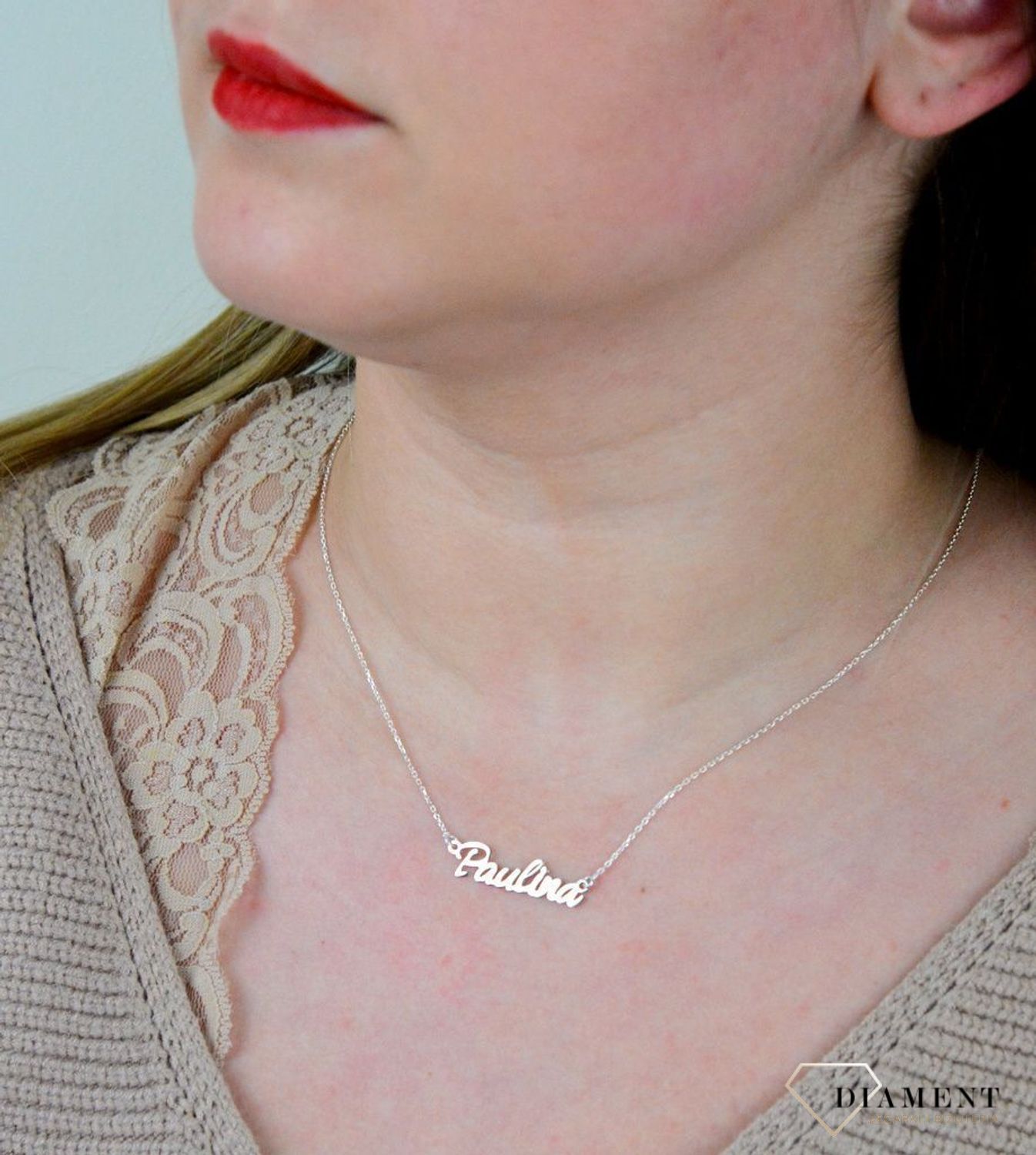 Srebrny naszyjnik celebrytka z imieniem Paulina DIA-NSZ-4928PAULINA-925.jpg