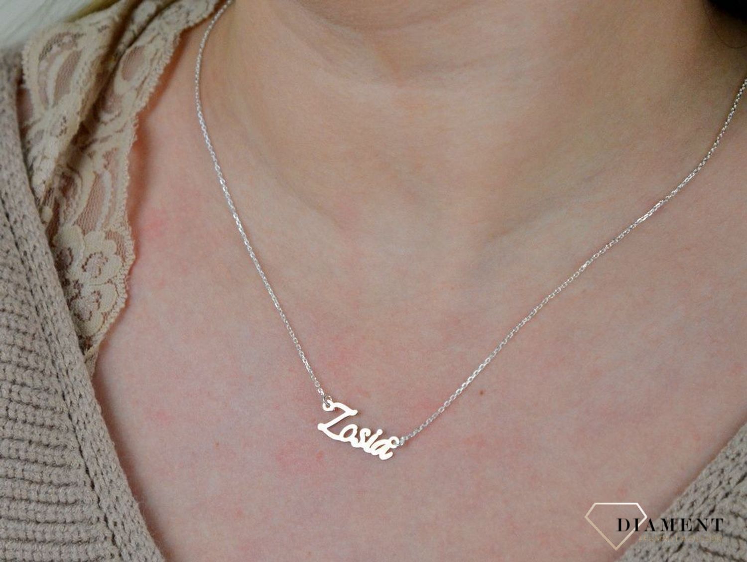 Srebrny naszyjnik celebrytka z imieniem Zosia DIA-NSZ-4928ZOSIA-925.jpg