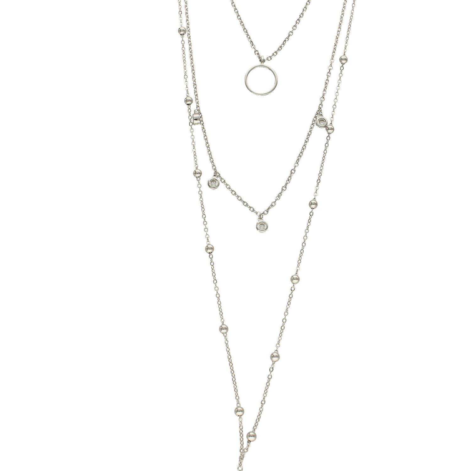 Srebrny naszyjnik trzy łańcuszki 'Potrójny łańcuszek z kuleczkami' DIA-NSZ-APARTI5-925.jpg