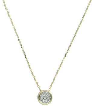 Delikatny naszyjnik damski ze złota próby 585 z 8 diamentami o łącznej masie 0,32 ct, barwie H i czystości SI2. Długość 42 cm z przedłużką 3 cm. Waga 1,39 g.2.jpg