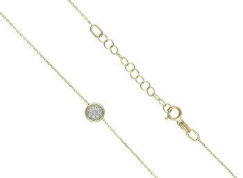 Naszyjnik damski złoty 585 z diamentami 0,32 ct HSI2  Długość 42+3 cm zzapięcie (1.jpg
