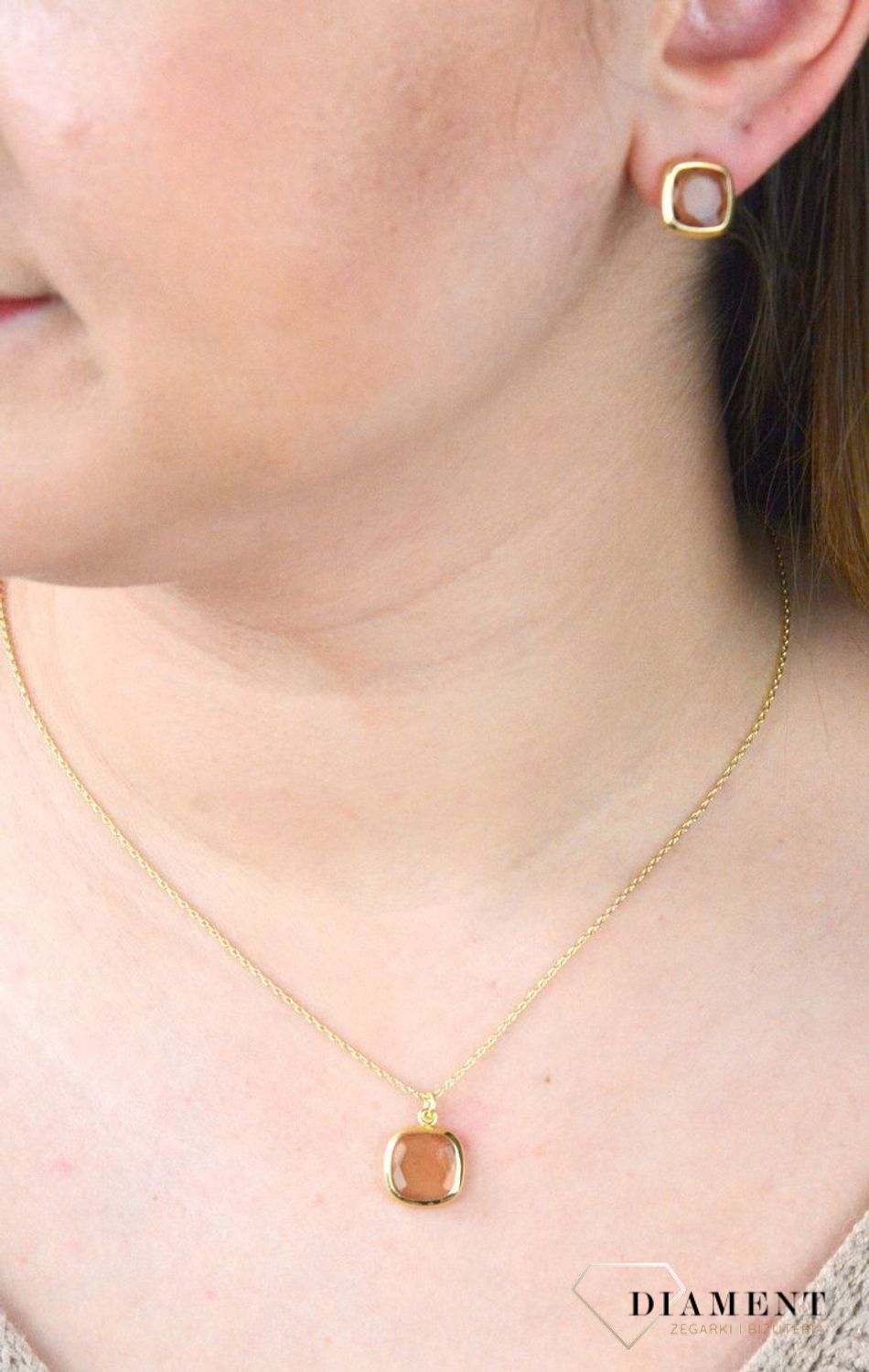 Pozłacany Naszyjnik Dall'acqua Sublime Kwarc Dymny 925 DIAMENT DIA-NSZ-5548-925.jpg