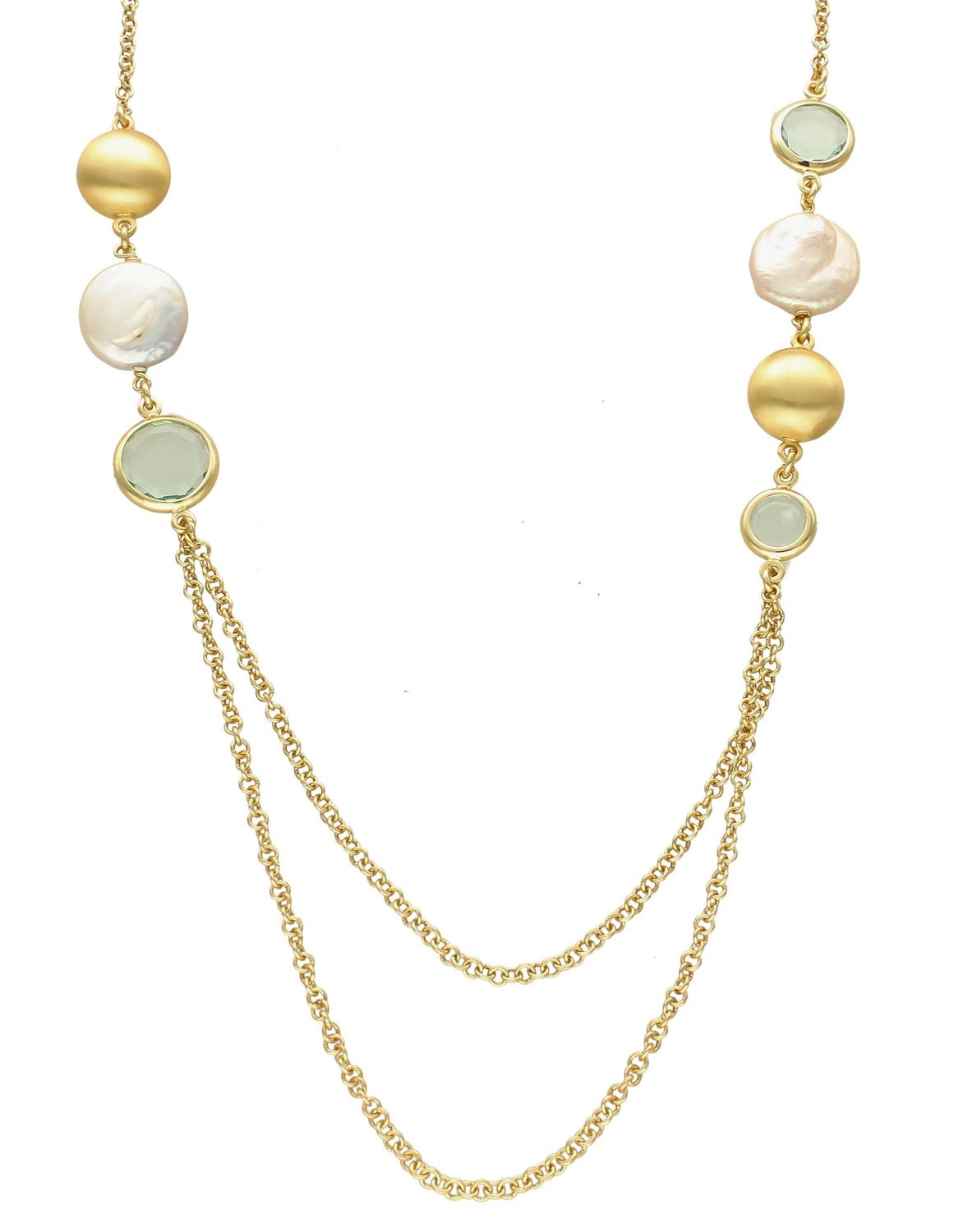 Pozłacany Naszyjnik Dall'acqua Sublime Perła i Topaz 925 DIAMENT DIA-NSZ-5550-925.jpg