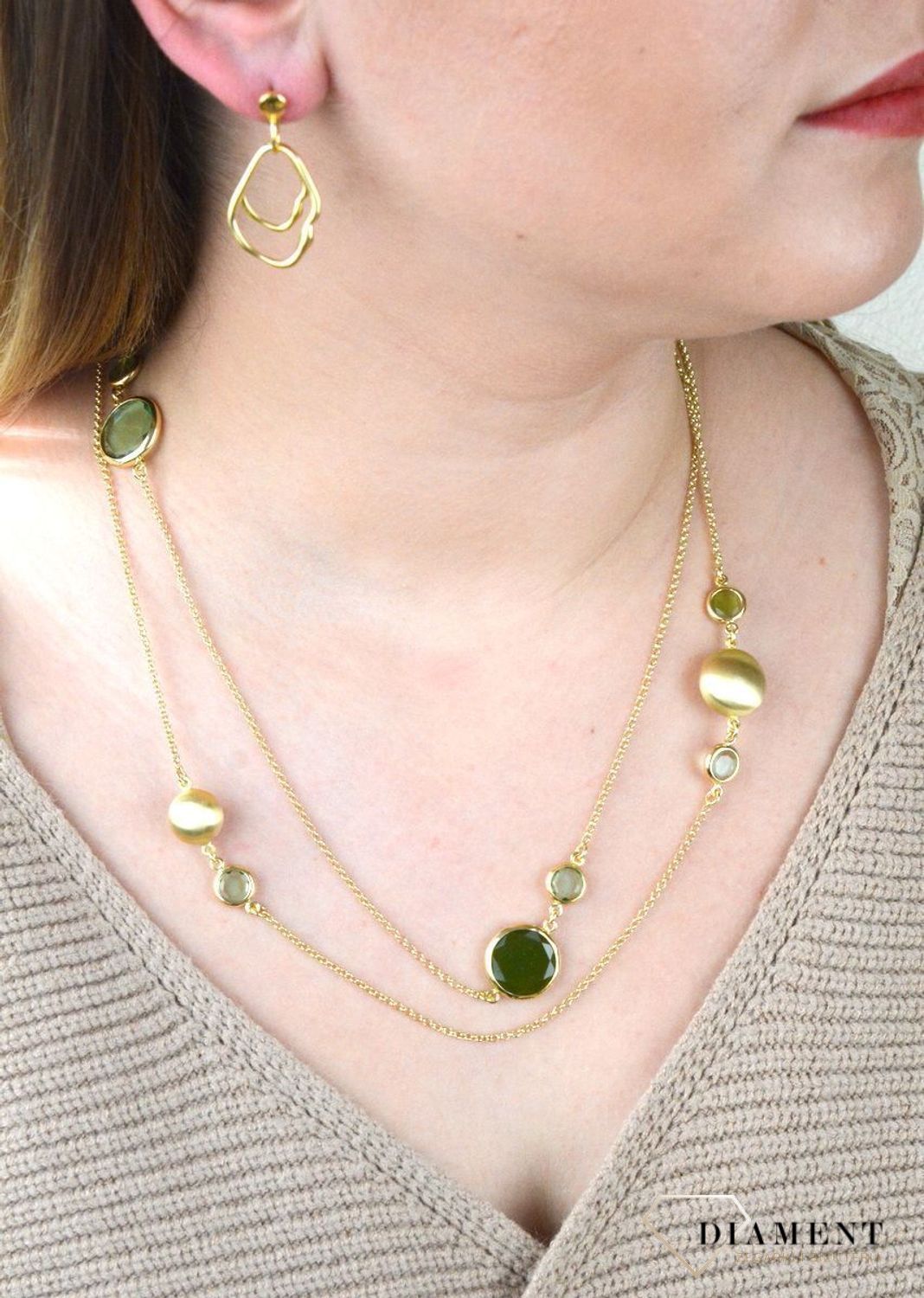 Pozłacany Naszyjnik Dall'acqua Sublime Jadeit 925 DIAMENT DIA-NSZ-5551-925 (1).jpg