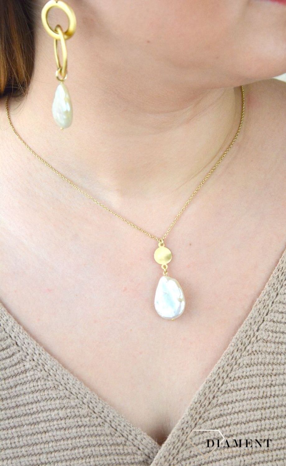 Pozłacany Naszyjnik Dall'acqua Sublime Perła 925 DIAMENT DIA-NSZ-5555-925.jpg