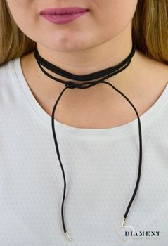 Naszyjnik damski typu choker czarny DIA-NSZ-5591-925. Naszyjnik damski choker. Naszyjnik damski typu choker. Naszyjnik damski na lato. Naszyjnik damski choker wiązany.  (1).JPG