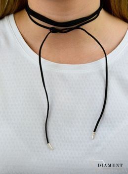 Naszyjnik damski typu choker czarny DIA-NSZ-5591-925. Naszyjnik damski choker. Naszyjnik damski typu choker. Naszyjnik damski na lato. Naszyjnik damski choker wiązany.  (4).JPG