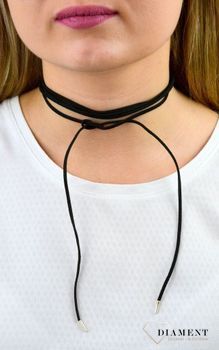 Naszyjnik damski typu choker czarny DIA-NSZ-5591-925. Naszyjnik damski choker. Naszyjnik damski typu choker. Naszyjnik damski na lato. Naszyjnik damski choker wiązany.  (5).JPG