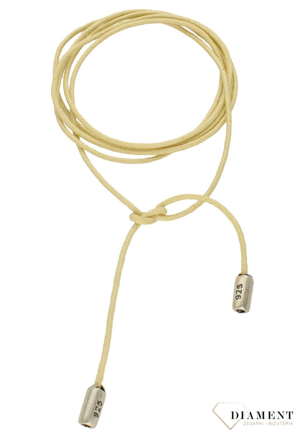 Naszyjnik damski typu choker Sznurek 100 cm DIA-NSZ-5592-925 z końcówkami srebrnymi DIA-NSZ-5592-925v.jpg