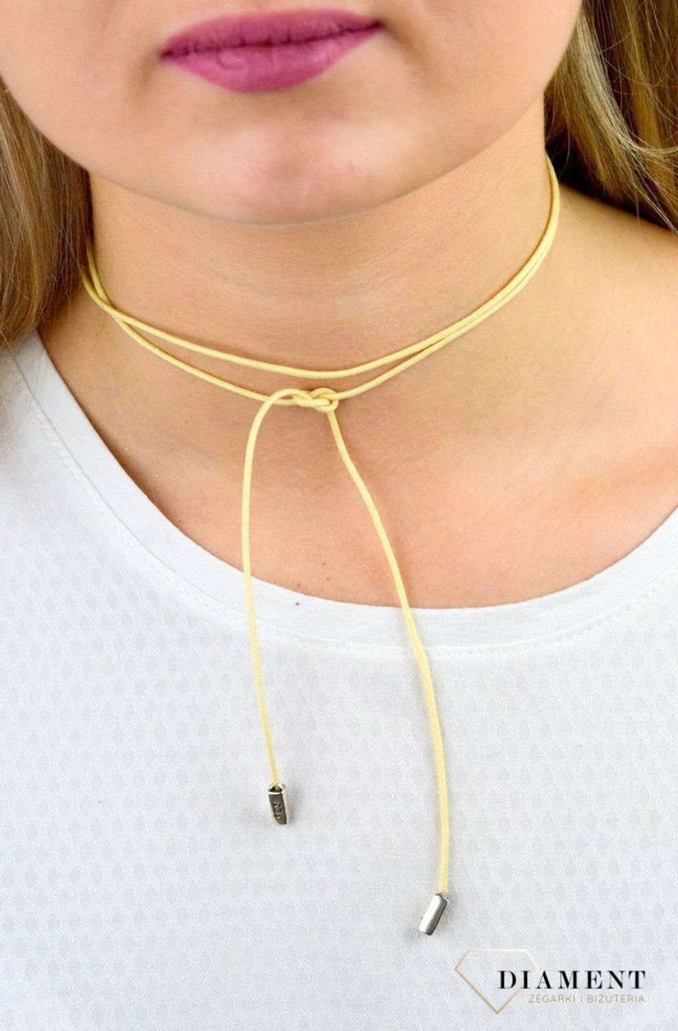 Naszyjnik damski typu choker Sznurek 100 cm DIA-NSZ-5592-925 z końcówkami srebrnymi DIA-NSZ-5592-925v.jpg