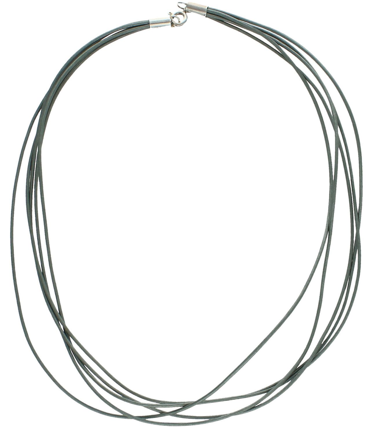 Czarny skórzany rzemień szary ze srebrnym zapięciem DIA-NSZ-5594-925.1.jpg