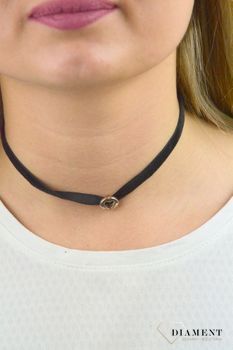 Naszyjnik damski czarny choker srebrne Serduszko DIA-NSZ-5597-925. Naszyjnik czarny damski. Naszyjnik choker damski. Naszyjnik z zawieszką. Naszyjnik choker z serduszkiem.  (1).JPG