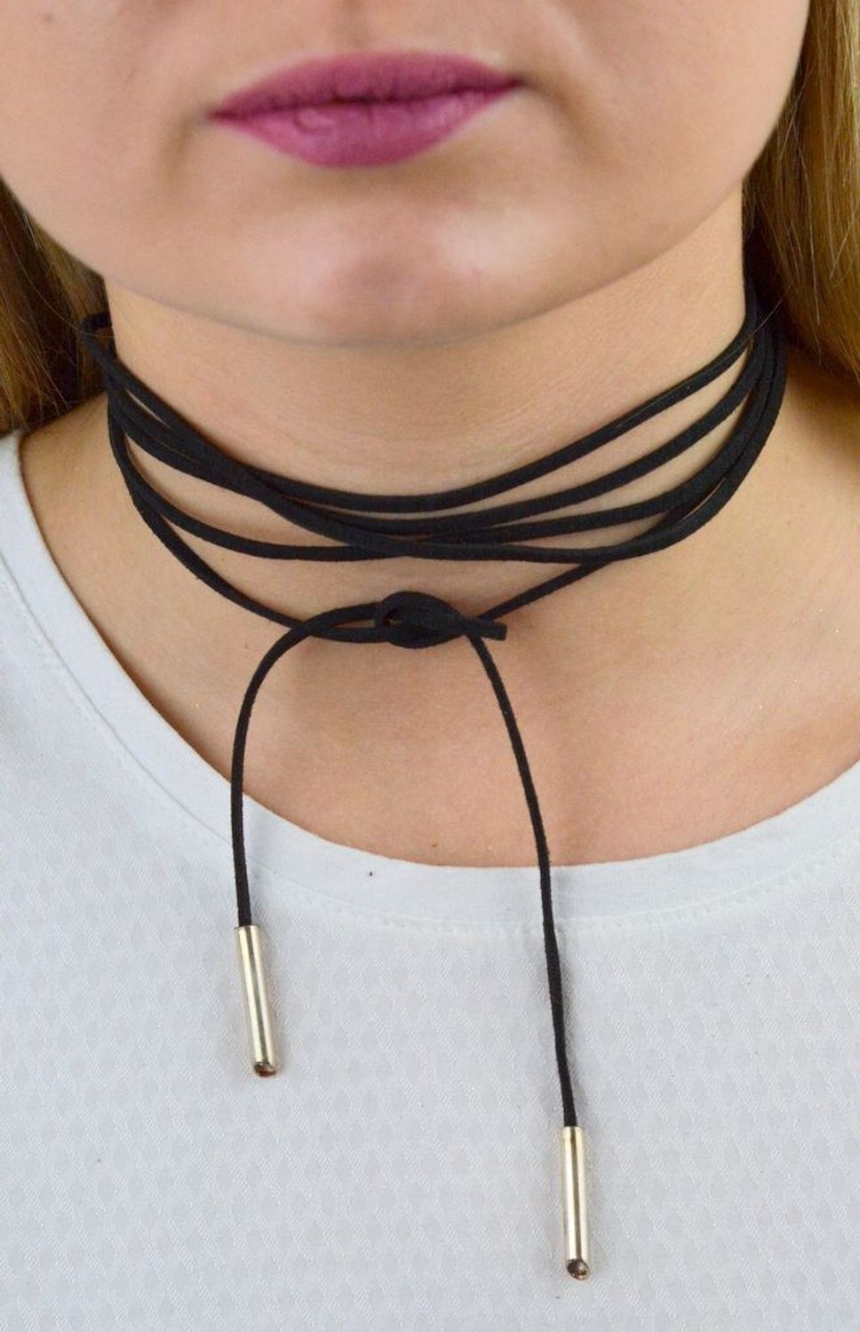 Naszyjnik choker damski czarny wiązany 200 cm DIA-NSZ-5598-925v.jpg