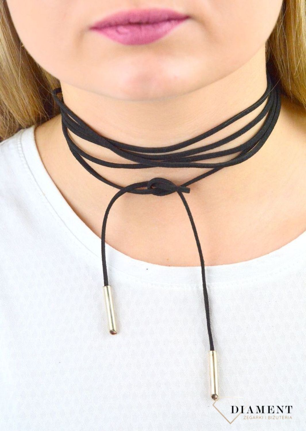 Naszyjnik choker damski czarny wiązany 200 cm DIA-NSZ-5598-925v.jpg