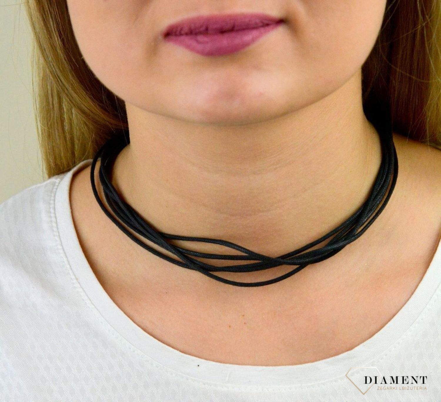 Naszyjnik choker damski czarny wiązany 200 cm DIA-NSZ-5598-925v.jpg
