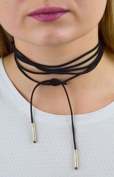 Naszyjnik choker damski czarny wiązany 200 cm DIA-NSZ-5598-925. Naszyjnik czarny. Naszyjnik choker. Naszyjnik czarny damski choker.  (2).JPG