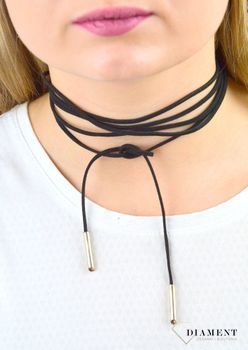 Naszyjnik choker damski czarny wiązany 200 cm DIA-NSZ-5598-925. Naszyjnik czarny. Naszyjnik choker. Naszyjnik czarny damski choker.  (3).JPG