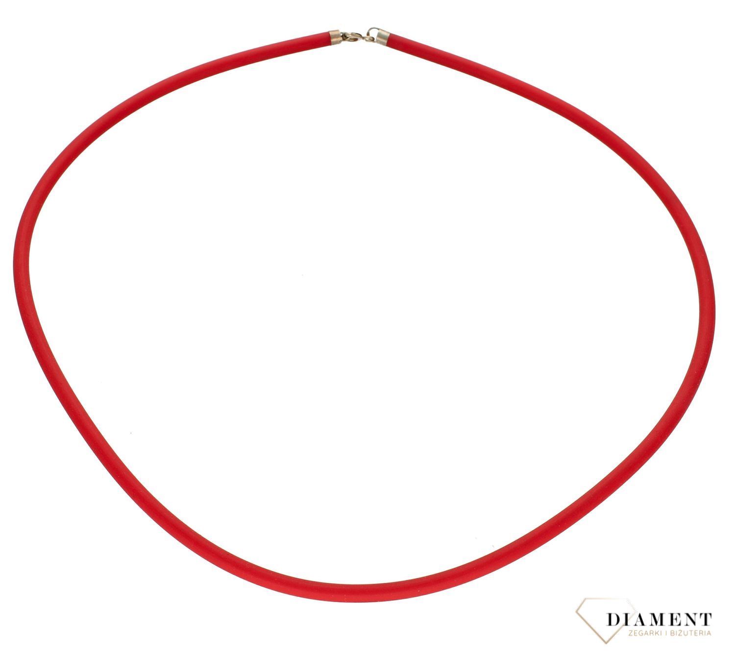 Łańcuszek damski Czerwony Kauczuk Srebrne zapięcie DIA-NSZ-5606-925 (1).jpg