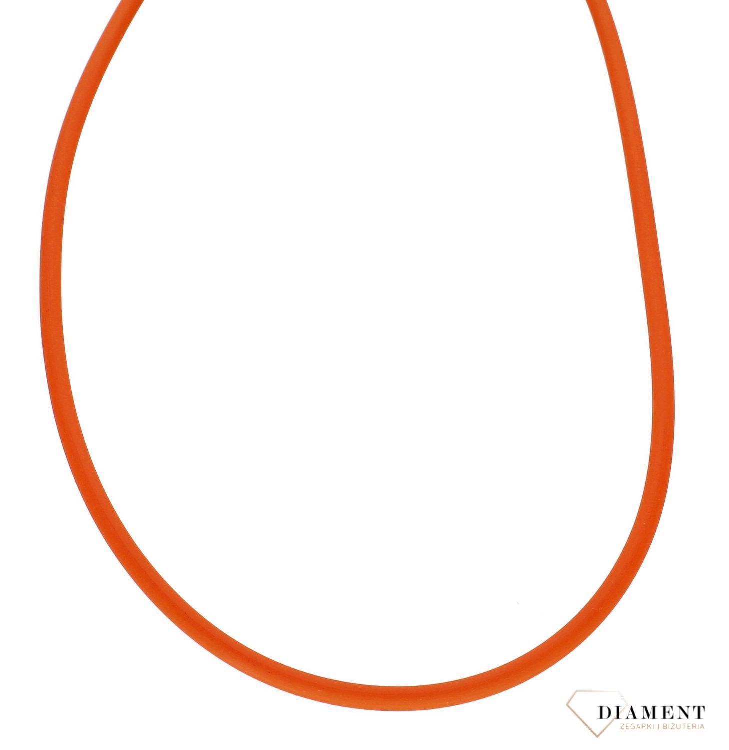 Łańcuszek damski Pomarańczowy Kauczuk Srebrne zapięcie DIA-NSZ-5607-925v (1).jpg