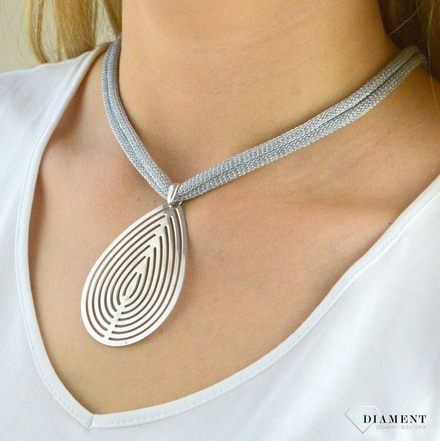 Srebrny naszyjnik 'Srebrna Nitka' DIA-NSZ-5906-925. Naszyjnik srebrny. Naszyjnik srebrna nitka. Naszyjnik srebrny z dużą zawie.jpg
