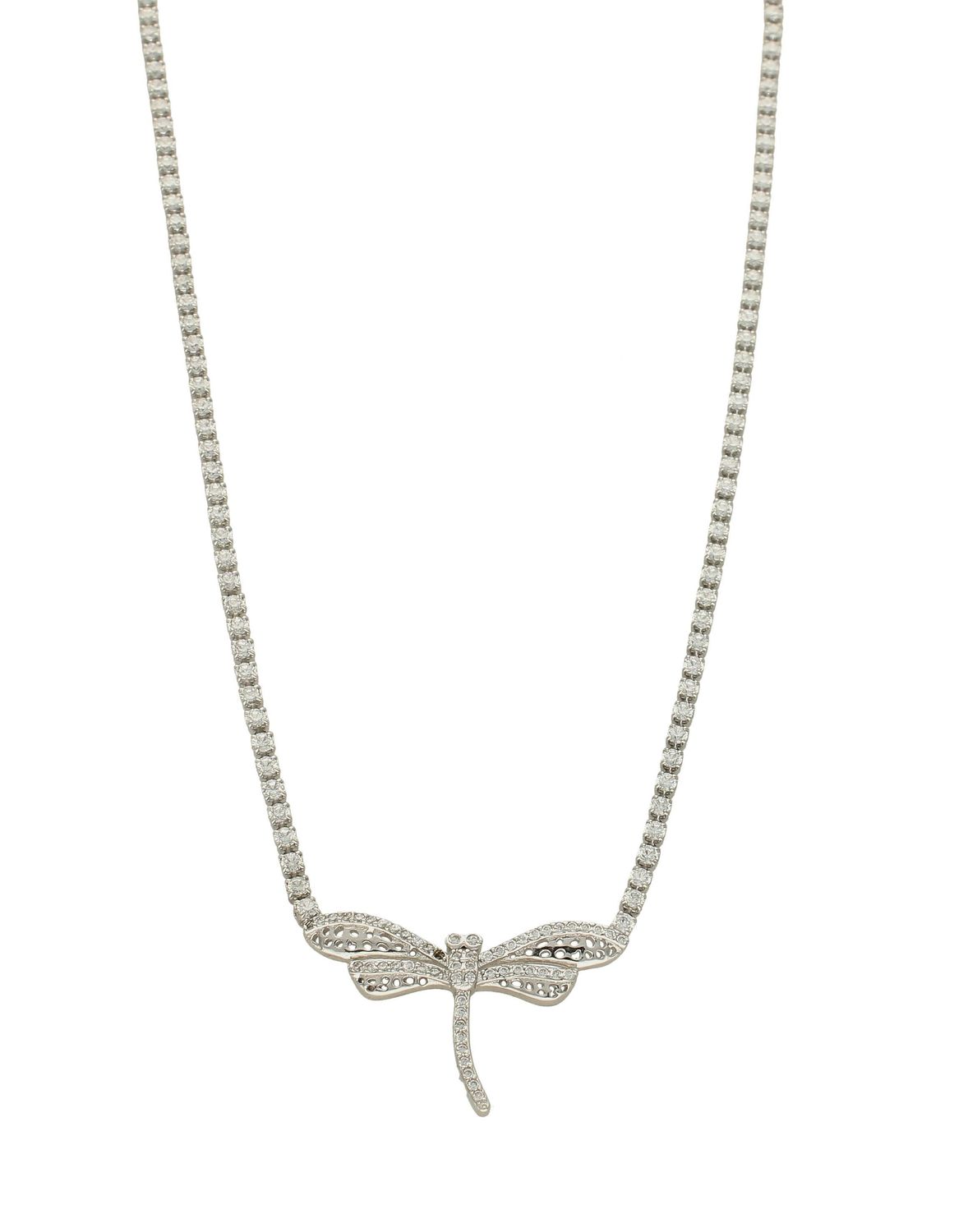 Srebrny naszyjnik Ważka z cyrkoniami DIA-NSZ-5909-925. Srebrny naszyjnik z elementem ozdobnym. Naszyjnik z ważką. Naszyjnik z cyrkoniami. Naszyjnik srebrny ide.jpg