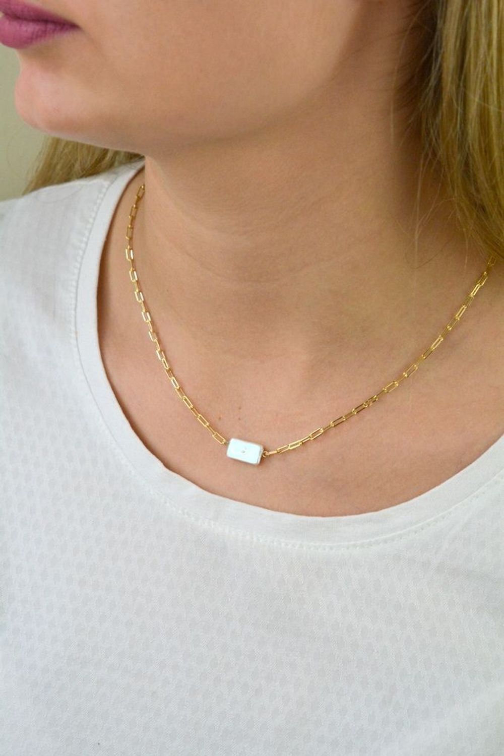 Naszyjnik pozłacany  Oryginalna perła  925 DIAMENT DIA-NSZ-5944-925 💎 Niezwykle szykowny naszyjnik wykonany z najwyższej jakości srebra to elegancki dodatek do wielu stylizacji.jpg