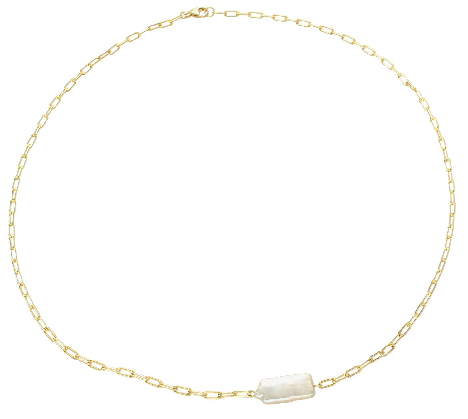 Naszyjnik pozłacany  Oryginalna perła  925 DIAMENT DIA-NSZ-5944-925 💎 Niezwykle szykowny naszyjnik wykonany z najwyższej jakości srebra to elegancki dodatek do wielu stylizacji.jpg