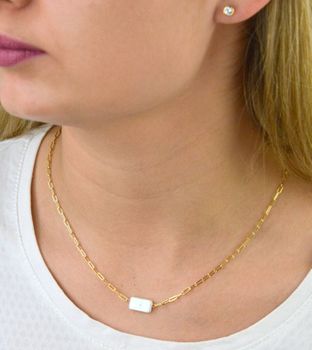 Naszyjnik pozłacany  Oryginalna perła  925 DIAMENT DIA-NSZ-5944-925 💎 Niezwykle szykowny naszyjnik wykonany z najwyższej jakości srebra to elegancki dodatek do wielu stylizacji. 💎 (1).JPG