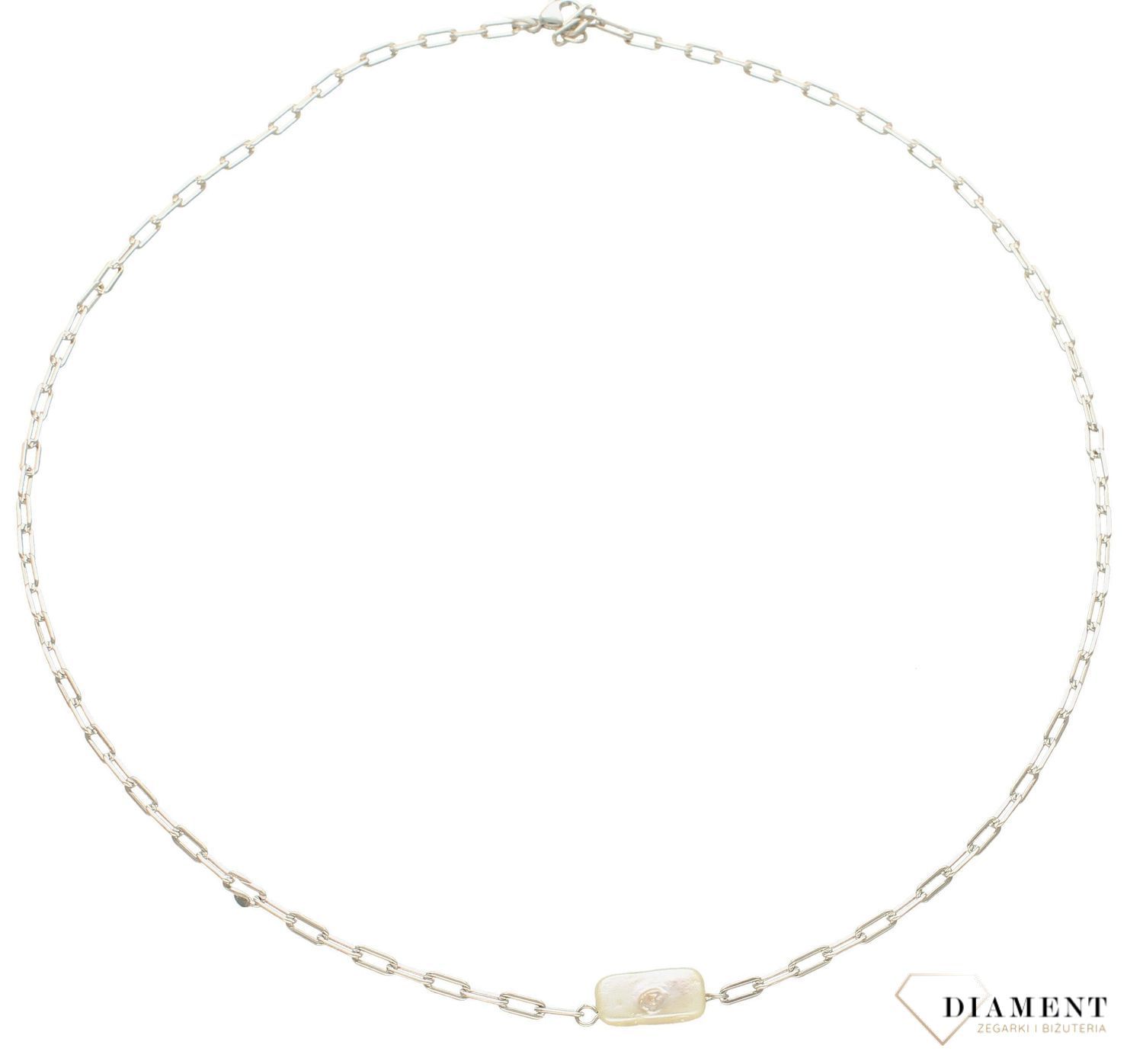 Naszyjnik srebrny  Oryginalna perła  925 DIAMENT DIA-NSZ-5944B-925 💎 Niezwykle szykowny naszyjnik wykonany z najwyższej jakości srebra to elegancki dodatek do wielu stylizacji. 💎.jpg