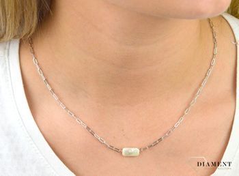 Naszyjnik srebrny  Oryginalna perła  925 DIAMENT DIA-NSZ-5944B-925 💎 Niezwykle szykowny naszyjnik wykonany z najwyższej jakości srebra to elegancki dodatek do wielu stylizacji. 💎 (3).JPG