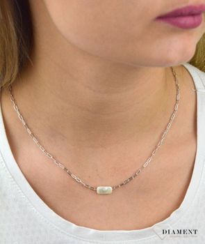 Naszyjnik srebrny  Oryginalna perła  925 DIAMENT DIA-NSZ-5944B-925 💎 Niezwykle szykowny naszyjnik wykonany z najwyższej jakości srebra to elegancki dodatek do wielu stylizacji. 💎 (5).JPG