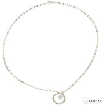 Srebrny naszyjnik  Błyszcząca cyrkonia  925 DIAMENT DIA-NSZ-5945B-925 💎 Niezwykle szykowny naszyjnik wykonany z najwyższej jakości srebra to elegancki dodatek do wielu stylizacji.jpg