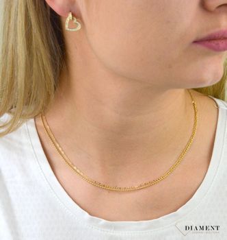 Naszyjnik srebrny pozłacany  Podwójne sploty  925 DIAMENT DIA-NSZ-5946-925 💎 Niezwykle szykowny naszyjnik wykonany z najwyższej jakości srebra to elegancki dodatek do wielu stylizacji. 💎 (3).JPG