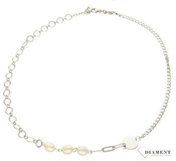 Naszyjnik srebrny z perłami  Fantazyjne połączenie  925 DIA-NSZ-5947B-925 💎 Niezwykle szykowny naszyjnik wykonany z najwyższej jakości srebra to elegancki dodatek do wielu styliz.jpg