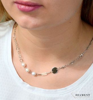 Naszyjnik srebrny z perłami  Fantazyjne połączenie  925 DIA-NSZ-5947B-925 💎 Niezwykle szykowny naszyjnik wykonany z najwyższej jakości srebra to elegancki dodatek do wielu stylizacji (5).JPG