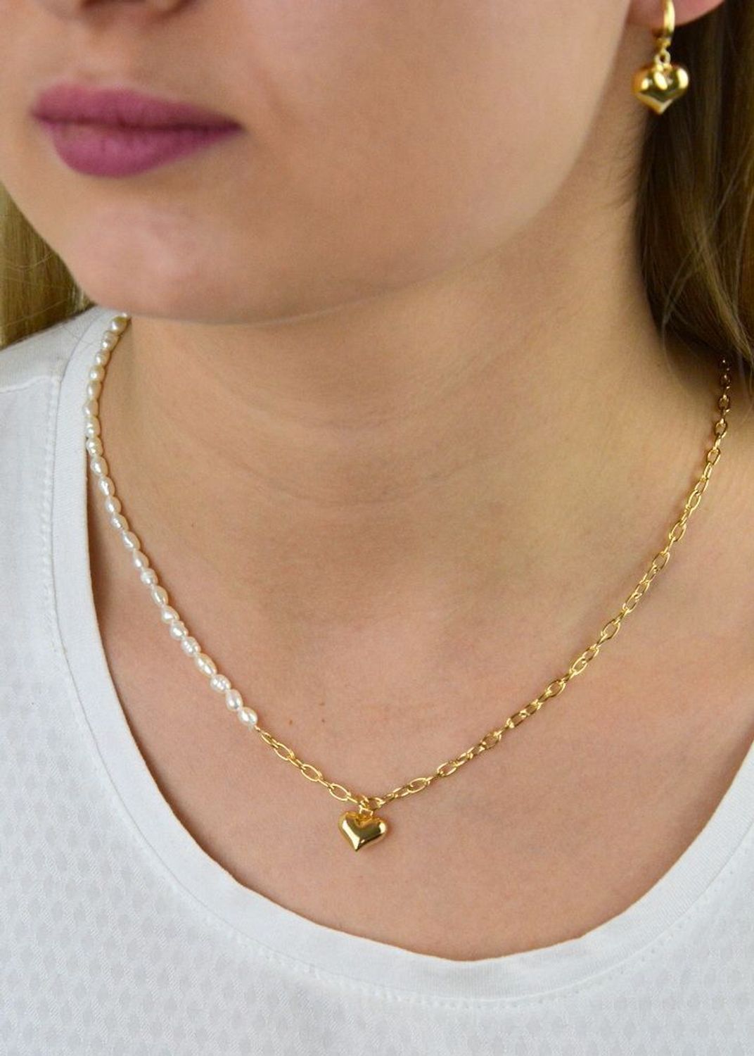 Naszyjnik pozłacany  Serce z perłami  925 DIAMENT DIA-NSZ-5949-925 💎 Niezwykle szykowny naszyjnik wykonany z najwyższej jakości srebra to elegancki dodatek do.jpg