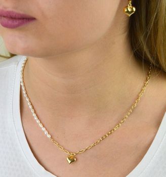 Naszyjnik pozłacany  Serce z perłami  925 DIAMENT DIA-NSZ-5949-925 💎 Niezwykle szykowny naszyjnik wykonany z najwyższej jakości srebra to elegancki dodatek do wielu stylizacji. 💎 (2).JPG