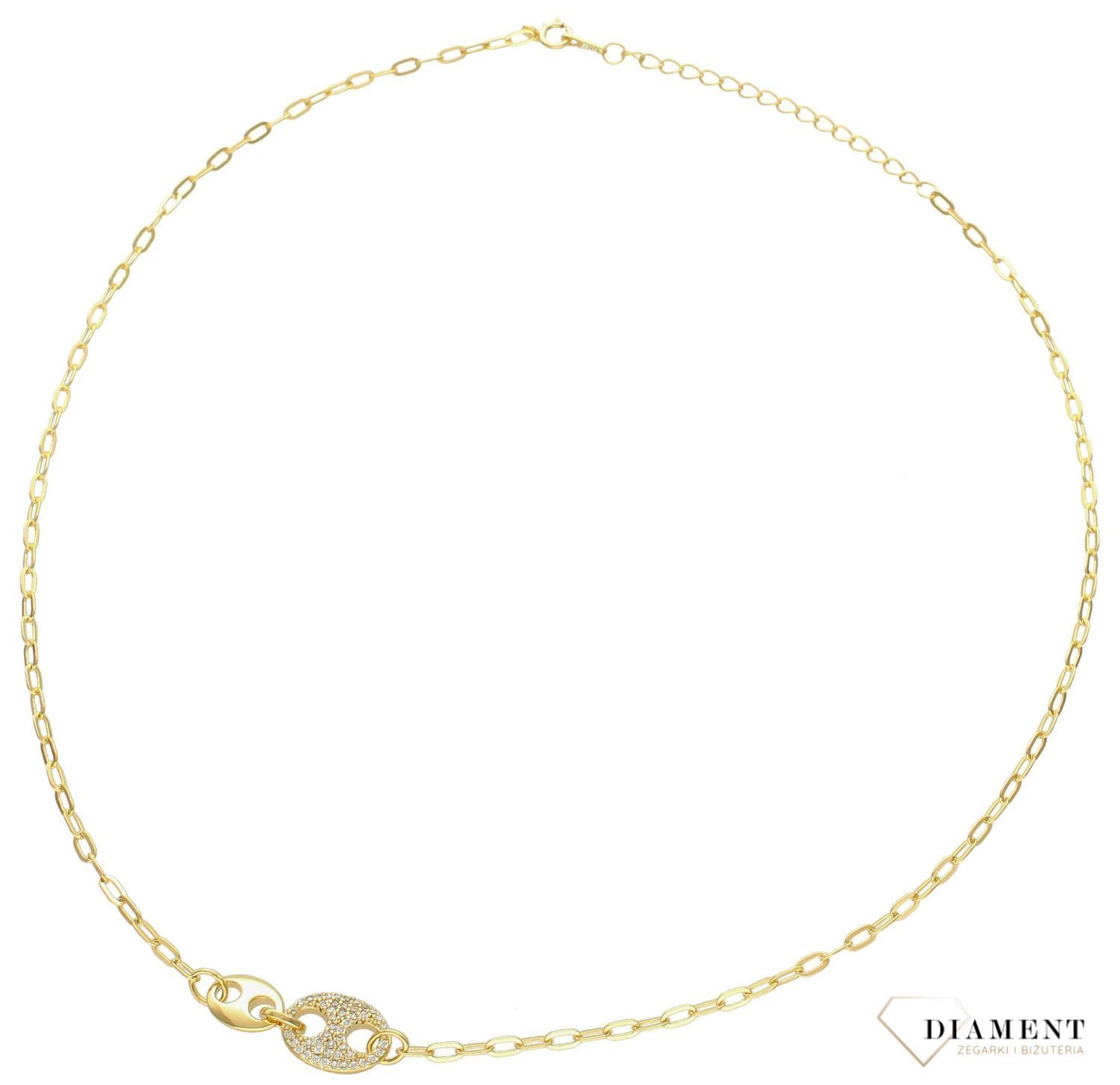 Naszyjnik pozłacany  Dwa ziarna kawy  925 DIAMENT DIA-NSZ-5950-925 💎 Niezwykle szykowny naszyjnik wykonany z najwyższej jakości srebra to elegancki dodatek do wielu stylizacji..jpg