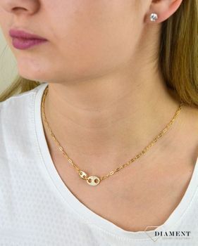 Naszyjnik pozłacany  Dwa ziarna kawy  925 DIAMENT DIA-NSZ-5950-925 💎 Niezwykle szykowny naszyjnik wykonany z najwyższej jakości srebra to elegancki dodatek do wielu stylizacji. 💎 (2).JPG