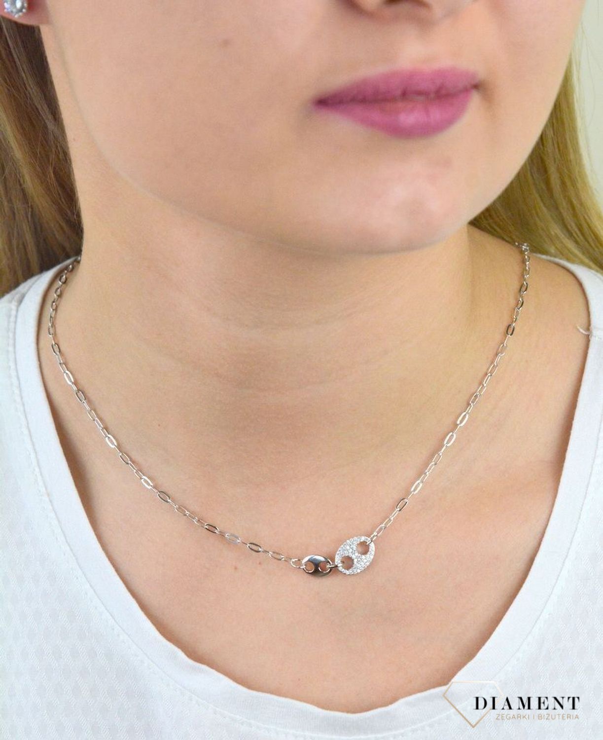 Naszyjnik srebrny  Błyszczące ziarna kawy  925 DIAMENT 💎 Niezwykle szykowny naszyjnik wykonany z najwyższej jakości srebra to elegancki dodatek do wielu stylizacji.jpg