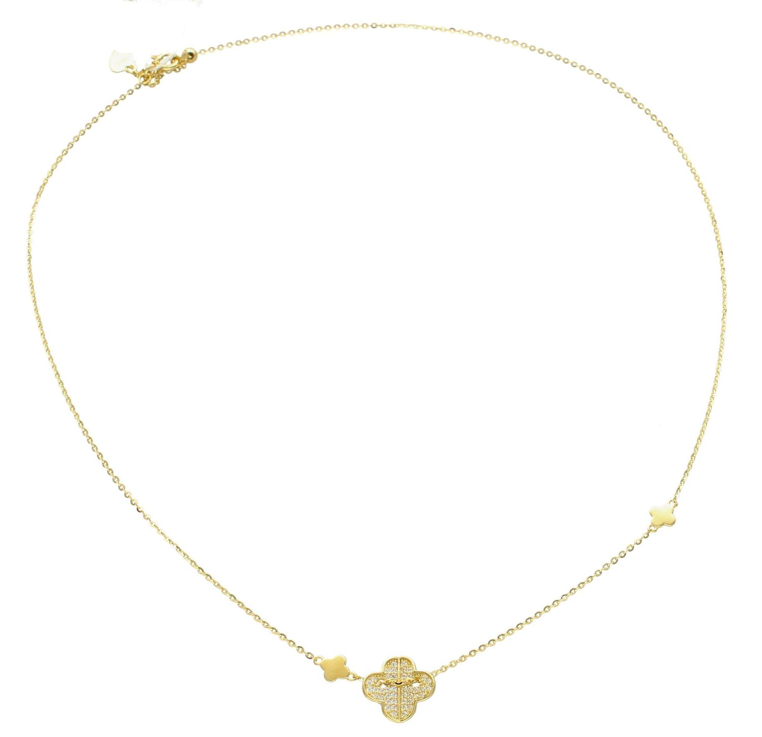 Naszyjnik pozłacany  Olśniewająca koniczynka  925 DIAMENT DIA-NSZ-5952-925 💎 Niezwykle szykowny naszyjnik wykonany z najwyższej jakości srebra to elegancki dodatek do wiel.jpg