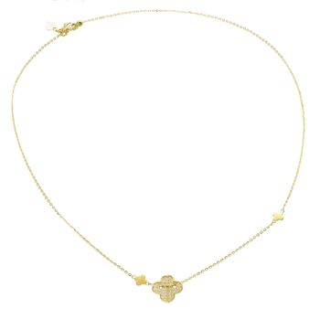 Naszyjnik pozłacany  Olśniewająca koniczynka  925 DIAMENT DIA-NSZ-5952-925 💎 Niezwykle szykowny naszyjnik wykonany z najwyższej jakości srebra to elegancki dodatek do wiel.jpg