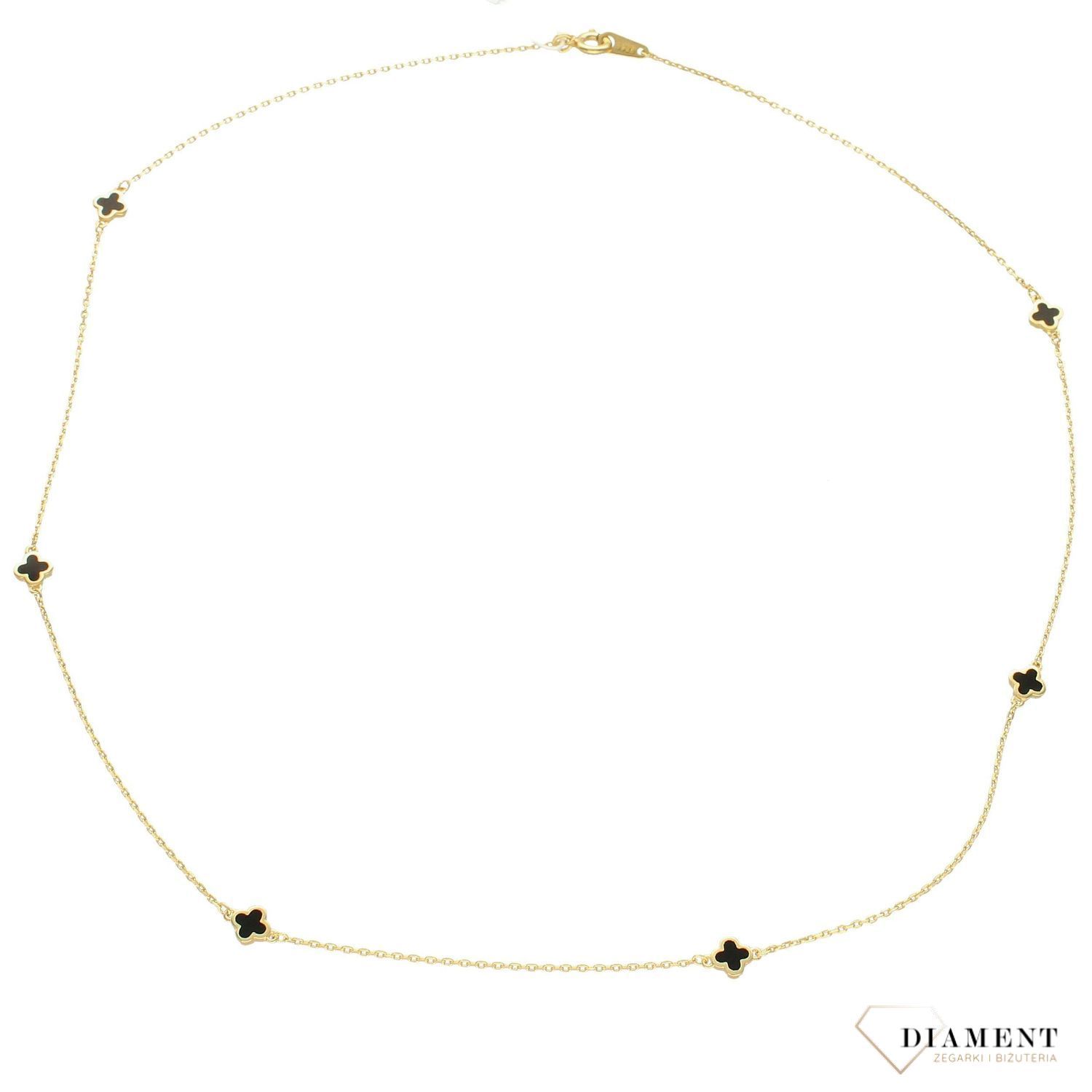 Naszyjnik pozłacany  Czarne koniczynki  925 DIAMENT DIA-NSZ-5953-925  Niezwykle szykowny naszyjnik wykonany z najwyższej jakości srebra to elegancki dodatek do wielu.jpg