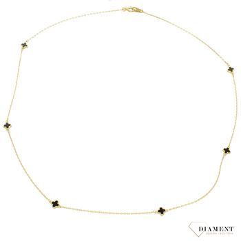 Naszyjnik pozłacany  Czarne koniczynki  925 DIAMENT DIA-NSZ-5953-925  Niezwykle szykowny naszyjnik wykonany z najwyższej jakości srebra to elegancki dodatek do wielu.jpg