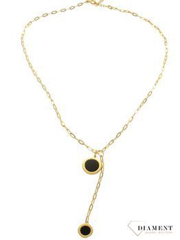 Naszyjnik pozłacany  Podwójny element  925 DIAMENT DIA-NSZ-5954-925 💎 Niezwykle szykowny naszyjnik wykonany z najwyższej jakości srebra to elegancki dodatek do wielu styliza.jpg