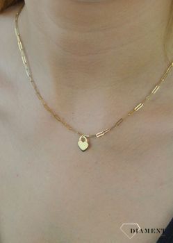 Naszyjnik złoty 585 z zawieszką serce DIA-NSZ-6206-585. Ponadczasowa, klasyczna biżuteria, w której harmonijne wzory wspaniale łączą się z blaskiem żółtego złota. Naszyjnik wykonany z najwyższej jakości złota próby  (1).JPG