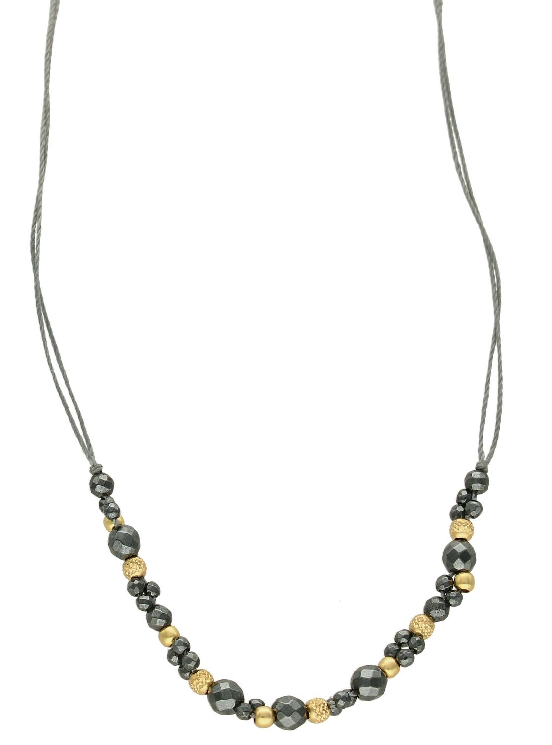 Choker złoty 585 na sznureczku ze złotymi kuleczkami i kamieniem hematyt DIA-NSZ-6465-585. Naszyjnik ze złotem. Naszyjnik na sznureczku. Naszyjnik na sznureczku ze złotymi kulkami. Naszyjnik idealny na lato. Naszyjnik z kami.jpg