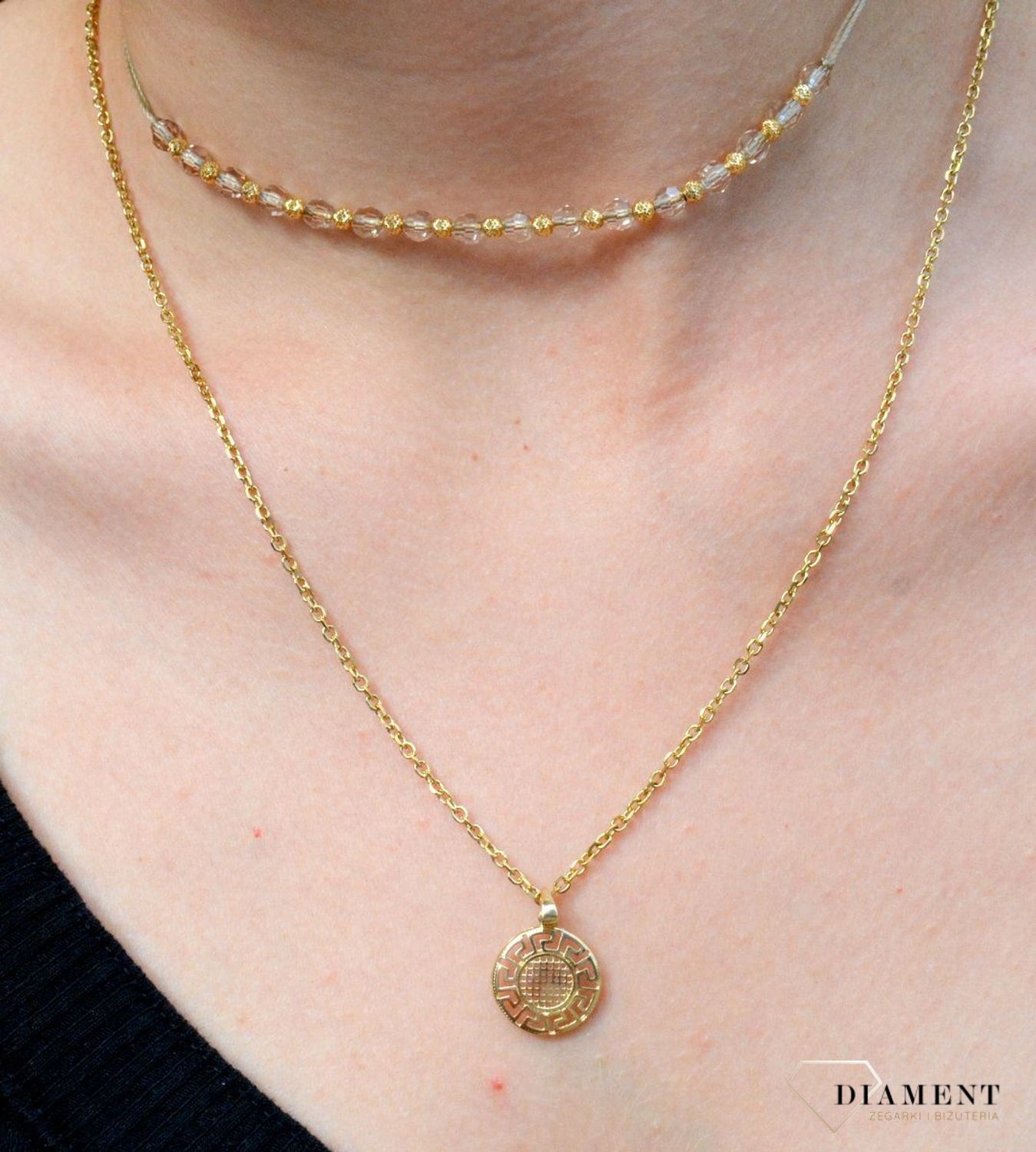 Naszyjnik choker złoty 5858 z kamieniami naturalnymi DIA-NSZ-6468-585. Naszyjnik ze złotem. Naszyjnik na sznureczku. Naszyjnik na sznureczku ze złotymi kulkami. Naszyjnik idealny na lato. Naszyjnik złoty na prezent. Naszyjnik.jpg