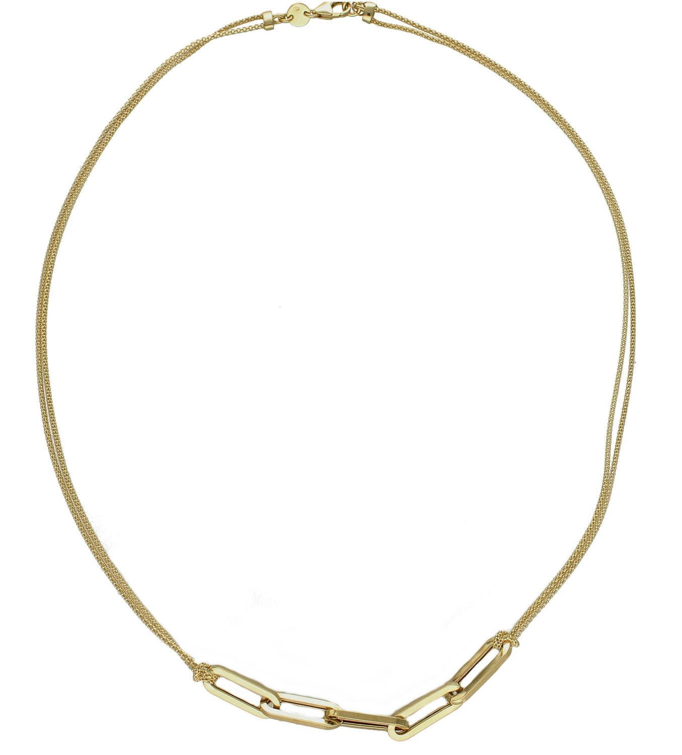 Złoty naszyjnik linka z podłużnymi oczkami DIA-NSZ-6528-585. Naszyjnik złoty damski. Naszyjnik złoty celebrytka. Naszyjnik złoty linka, żmijka. Naszyjnik złoty z elementami ozdobnymi. Naszyjnik złoty idealny na prezent.  (1).jpg