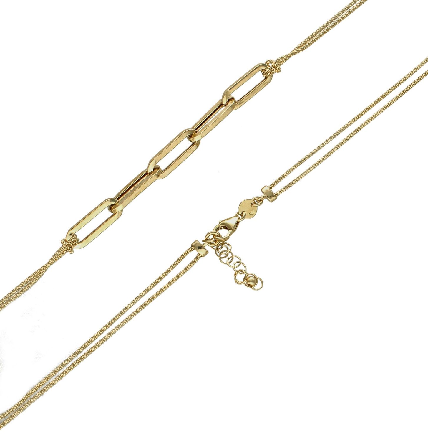 Złoty naszyjnik linka z podłużnymi oczkami DIA-NSZ-6528-585. Naszyjnik złoty damski. Naszyjnik złoty celebrytka. Naszyjnik złoty linka, żmijka. Naszyjnik złoty z elementami ozdobnymi. Naszyjnik złoty idealny na prezent.  (1).jpg